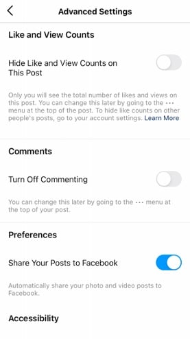instagram-share-your-posts-to-facebook-option